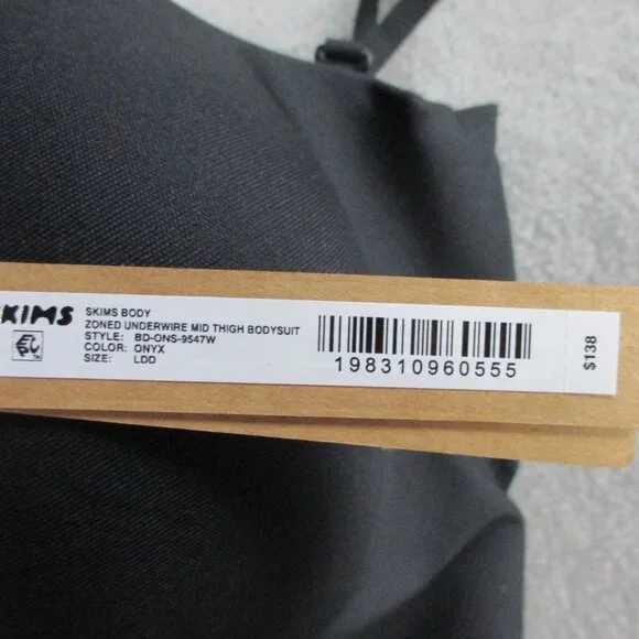 SKIMS Body Zoned Underwire Mid Thigh Bodysuit Womens LDD Onyx Black Shaping NWT - Picture 4 of 9